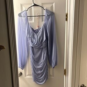 Elegant Lavender Long-Sleeve Dress